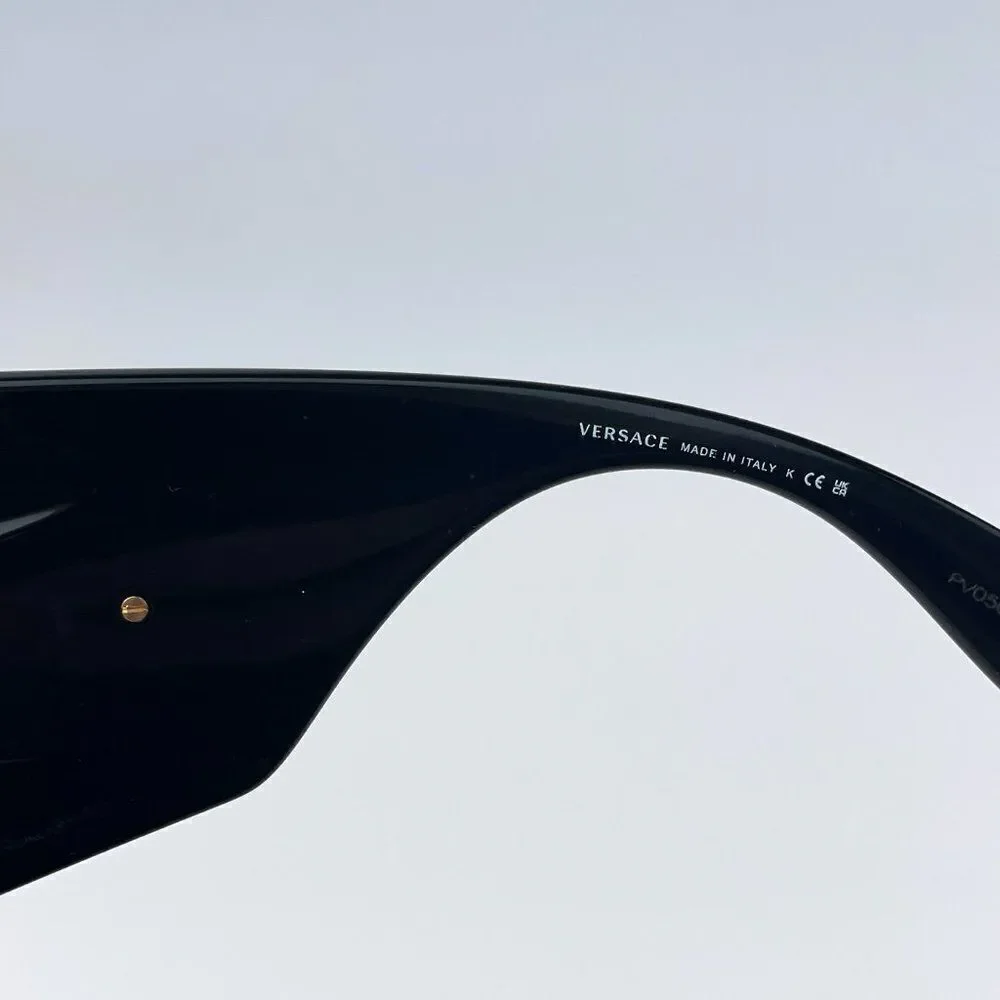 NEW Versace VE4451 GB1/55 Black Grey Mirrored Blue Wraparound Unisex Sunglasses
